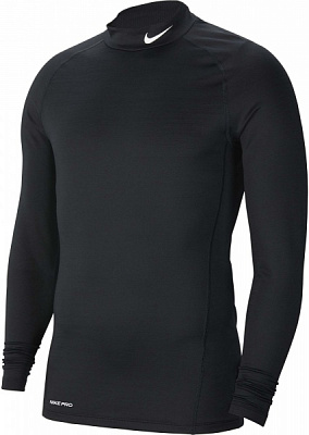 Футболка Nike M NP WARM TOP LS MOCK CU4970-010 р.M чорний