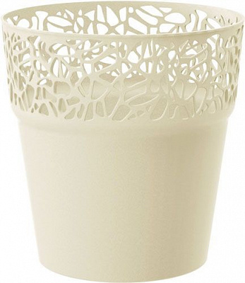 Кашпо пластиковое Prosperplast Naturo круглый 3,2л кремовый (78986-728) 