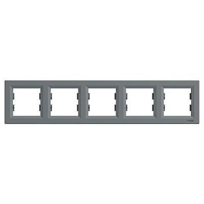 Рамка п'ятимісна Schneider Electric Asfora горизонтальна алюміній EPH5800562