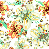 Салфетки столовые La Fleur Полотно с лилиями 33х33 см разноцветный 16 шт.