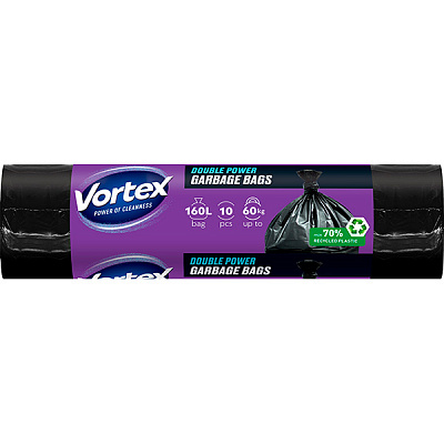 Мешки для бытового мусора Vortex Thor Max крепкие 160 л 10 шт.