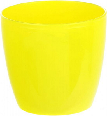 Кашпо пластиковое Алеана Матильда круглый 0,3л желтый (113091) 
