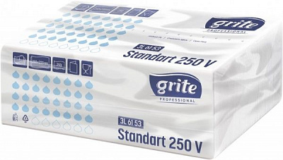 Бумажные полотенца Grite Standart V-сложение однослойная 250 шт.