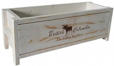 Кашпо деревянное Колумбия прямоугольный белая патина 