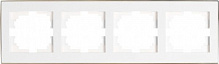 Рамка четырехместная Lezard Rain горизонтальная белый с золотой вставкой 703-0226-149
