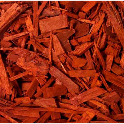 Мульча деревна декоративна колорована, колір ЧЕРВОНИЙ 60 л PREMIUM