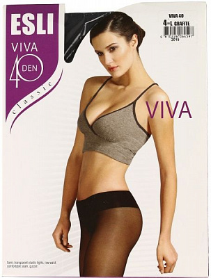 Колготки женские ESLI VIVA 40 grafite р. 4 серо-черный 