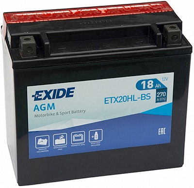 Акумулятор автомобільний 18Ah 270A 12V «+» праворуч (ETX20HL-BS)