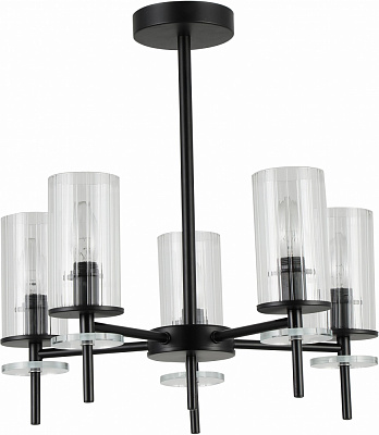Люстра потолочная Sensio Canis 5x40 Вт E14 черный/прозрачный ALG-74590/5