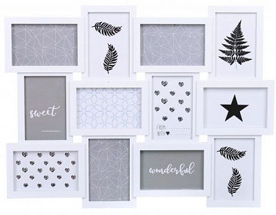 Рамка для фото BW 12 шт. 10x15 см белый 