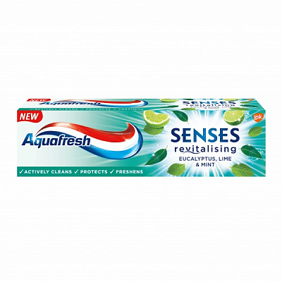 Зубна паста Aquafresh Senses Евкаліпт, лайм і м'ята 75 мл