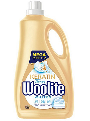 Гель для машинной и ручной стирки Woolite для светлых и белых тканей с кератином 3,6 л
