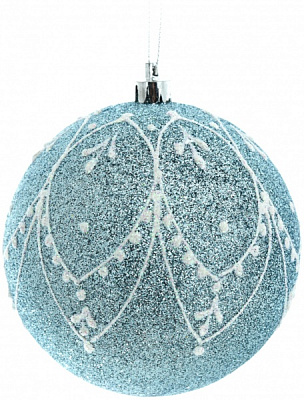 Куля новорічна Мереживо блакитний