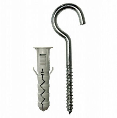 Дюбель распорный с шуруп-крюком полукруглым 6x30 мм 200 шт. KOSMAN