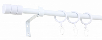 Карниз Bella Vita металевий розсувний циліндр одинарний укомплектований 160 см білий