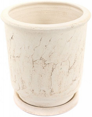 Горщик шамотний Відерний 127 круглий 11,6л кремовий