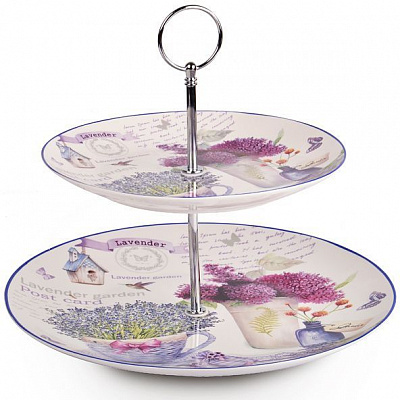 Фруктовница двухъярусная Лаванда 25 см 924-257 Lefard 