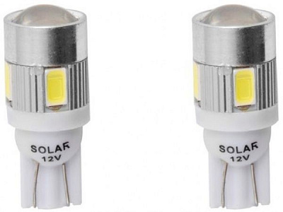 Лампа светодиодная LED Solar 6SMD white LS285_B2 T10 W2.1x9.5d 12 В