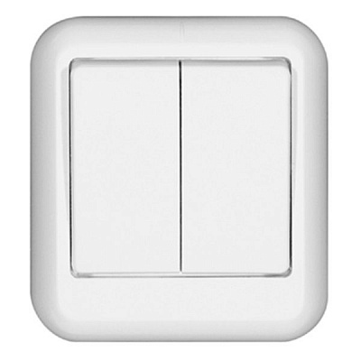 Вимикач подвійний Schneider Electric Wessen Prima A56-029-BI білий