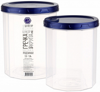 Набор емкостей для хранения 2 шт (1,0л+1,5л) пластик Народный продукт