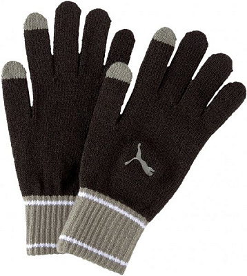 Варежки Puma Knit Gloves 04172601 р. M/L черно-серый