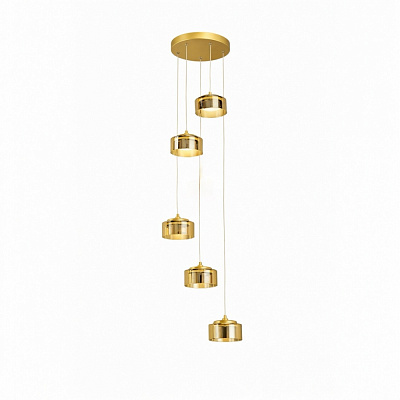 Люстра подвесная LIGHT SET DUSHA MS241-D5 5x12 Вт GX53 золото/янтарь