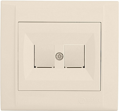 Заглушка Makel Defne розетка гнездо + гнездо кремовий 42010038