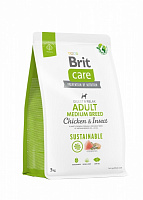 Корм сухий для середніх порід Brit Care Sustainable Adult Medium Breed з куркою 3 кг
