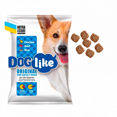 Корм сухой для собак для всех пород Nutra Five Stars Doglike Original курица, говядина и рис 10 кг