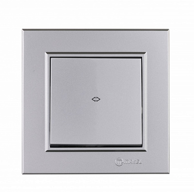 Выключатель перекрестный одноклавишный Makel Karea без подсветки серебро 56065020