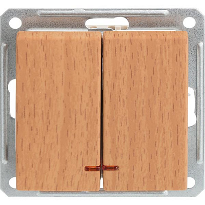 Вимикач подвійний W-59 VS516-251-8-86 бук