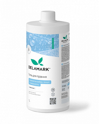Гель для машинной и ручной стирки DeLaMark с ароматом амбры, пачули и маршмеллоу 1 л