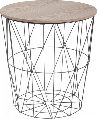 Стол-корзина Сканди 40х40х42 см натуральное дерево с черным 