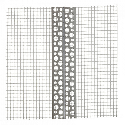 Кутник ПВХ фасадний перфорований з сіткою ШТУКАТУР 100х100 мм 15 м