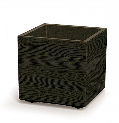 Горшок для цветов пластик Madera Square Eco Wood 400 мм квадратный кофе PRP (82771-4625)