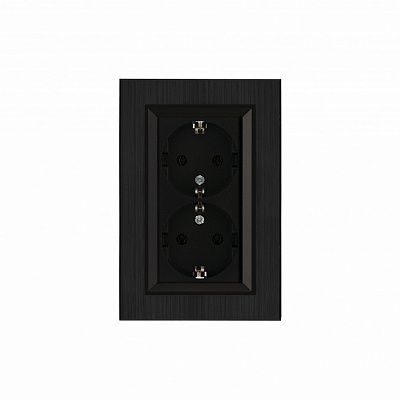 Механізм розетки із заземленням Makel Karea IP20 чорний матовий 57054082