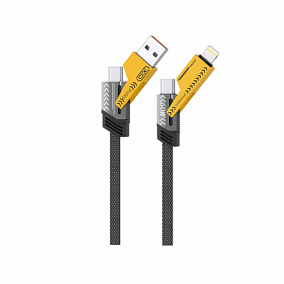 Кабель Xo NB283-CAI 2хUSB-C to 60W/USB-А /Lightning 1 м grey (NB283-CAI.gray)
