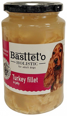 Корм вологий Basttet`o Holistic шматочки філе індички в желе для собак 400 г