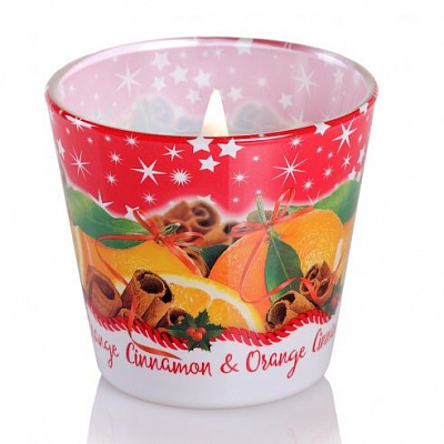 Свеча Яблоко и апельсин (стекло 115 г) Bartek Candles