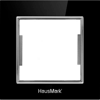 Рамка HausMark Alta універсальна чорне скло SNG-FRG.SQ20G1-BK