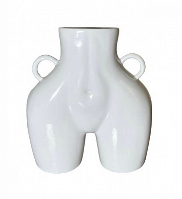 Ваза керамическая Nana ceramics Ким 25 см белый глянец 