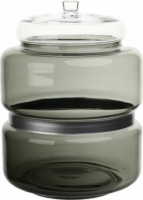 Ваза стеклянная Wrzesniak Glassworks SATURN серебряное кольцо d24 h32 см 32 см Дымчато-прозрачная 