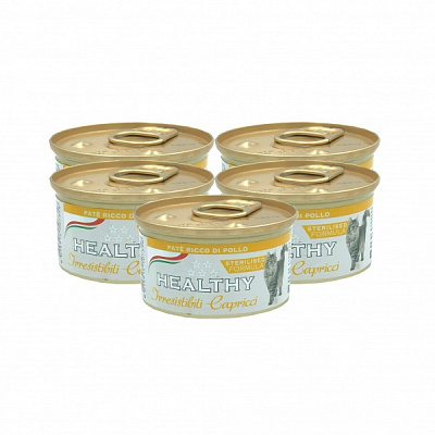 Корм для вибагливих та стерилізованих кішок Healthy Irr.Cap 4+1 курятина і печінка 85 г