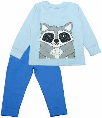 Пижама детская Фламинго ясельная р.86 голубой/джинс 109-312 