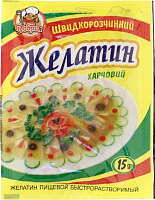 Желатин пищевой быстрорастворимый 15 г Любисток (4820076011627) 