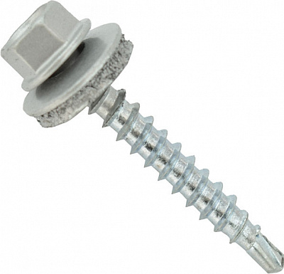 Саморіз зі свердлом по дереву для покрівлі 4.8x35 мм 100 шт срібло RAL 9006 Expert Fix