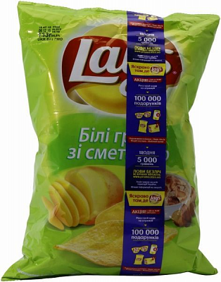 Чипсы Lays Белые грибы со сметаной 133 г