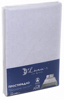 Простынь 2.0 Basic Весенние листья премиум 220x240 см фиолетовый Luna 