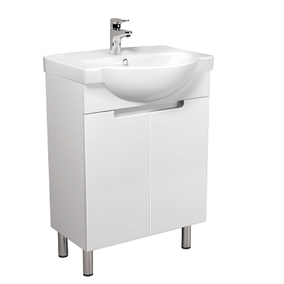 Тумба напольная Мойдодыр Tetris White 65 с умывальником Freja 65 белая