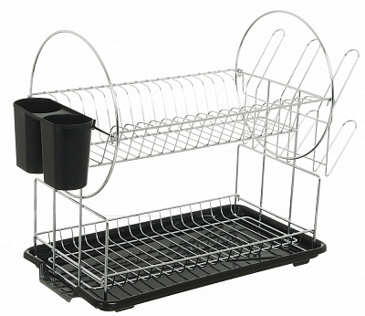 Сушарка для посуду Flamberg 525x235x360 мм настільна дворівнева з піддоном